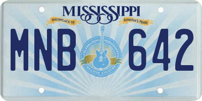 MS license plate MNB642