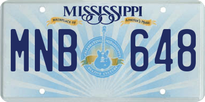 MS license plate MNB648