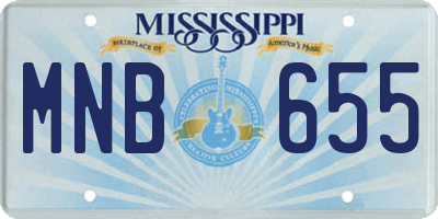 MS license plate MNB655