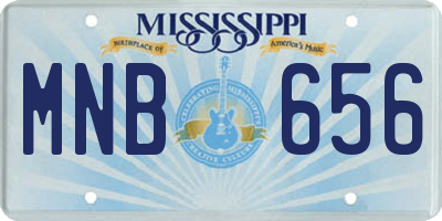 MS license plate MNB656