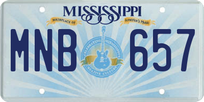 MS license plate MNB657