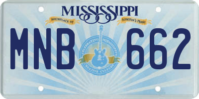 MS license plate MNB662