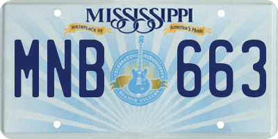 MS license plate MNB663