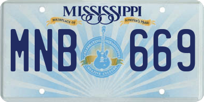 MS license plate MNB669