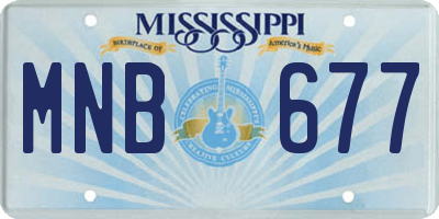 MS license plate MNB677