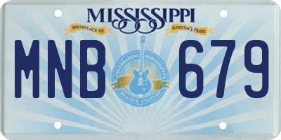MS license plate MNB679