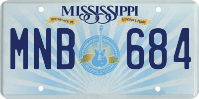 MS license plate MNB684