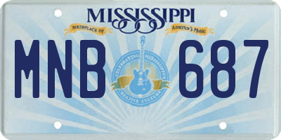 MS license plate MNB687