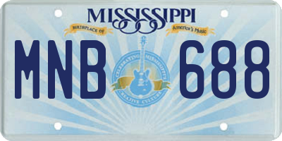 MS license plate MNB688