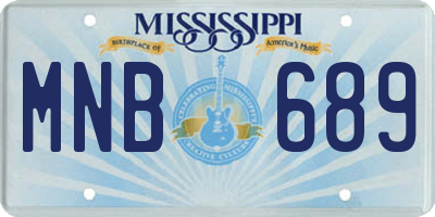 MS license plate MNB689