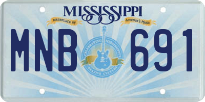 MS license plate MNB691