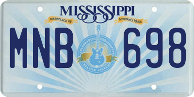 MS license plate MNB698