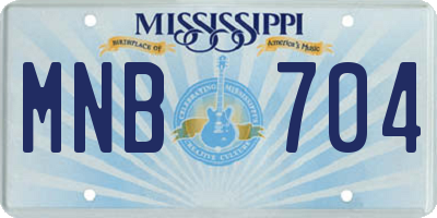 MS license plate MNB704