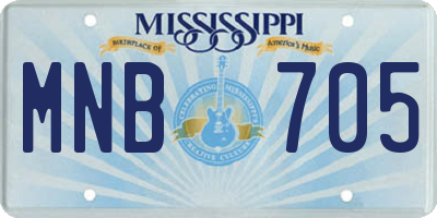MS license plate MNB705