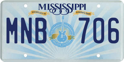 MS license plate MNB706