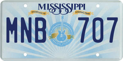 MS license plate MNB707