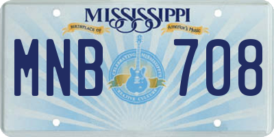 MS license plate MNB708