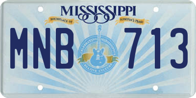 MS license plate MNB713