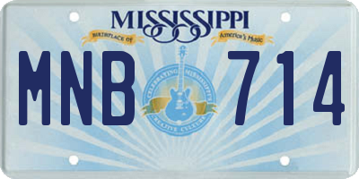 MS license plate MNB714