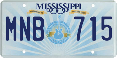 MS license plate MNB715