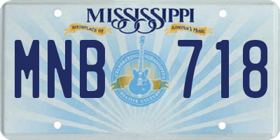 MS license plate MNB718