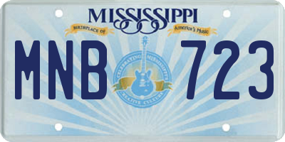 MS license plate MNB723