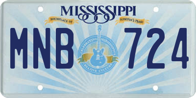 MS license plate MNB724