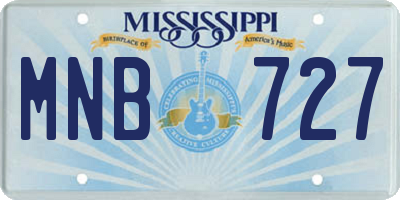 MS license plate MNB727