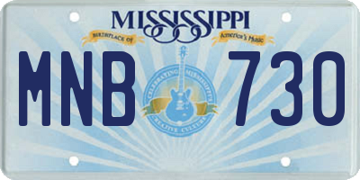 MS license plate MNB730