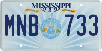 MS license plate MNB733