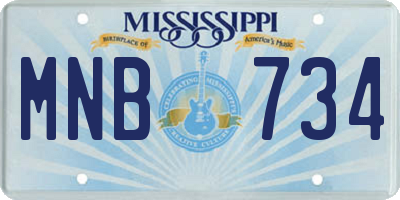 MS license plate MNB734