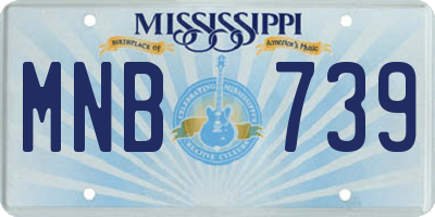 MS license plate MNB739