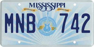 MS license plate MNB742