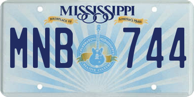 MS license plate MNB744