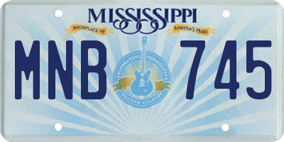 MS license plate MNB745