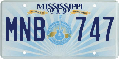 MS license plate MNB747