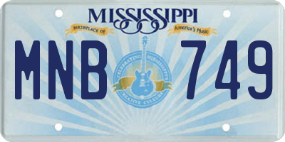 MS license plate MNB749