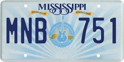 MS license plate MNB751