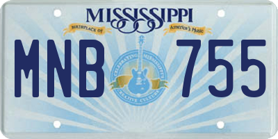 MS license plate MNB755