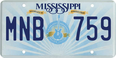 MS license plate MNB759