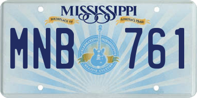 MS license plate MNB761