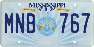 MS license plate MNB767