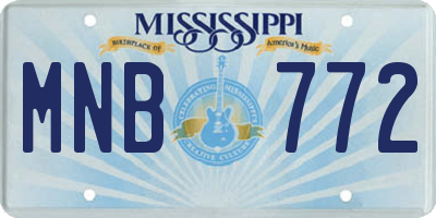 MS license plate MNB772