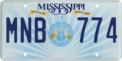 MS license plate MNB774