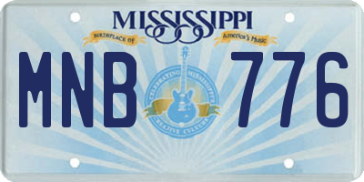 MS license plate MNB776