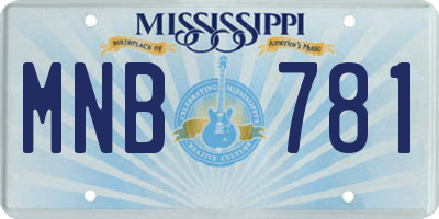 MS license plate MNB781