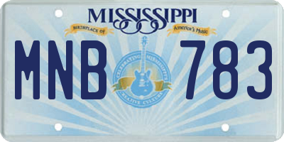 MS license plate MNB783