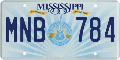 MS license plate MNB784
