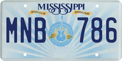 MS license plate MNB786