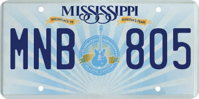 MS license plate MNB805
